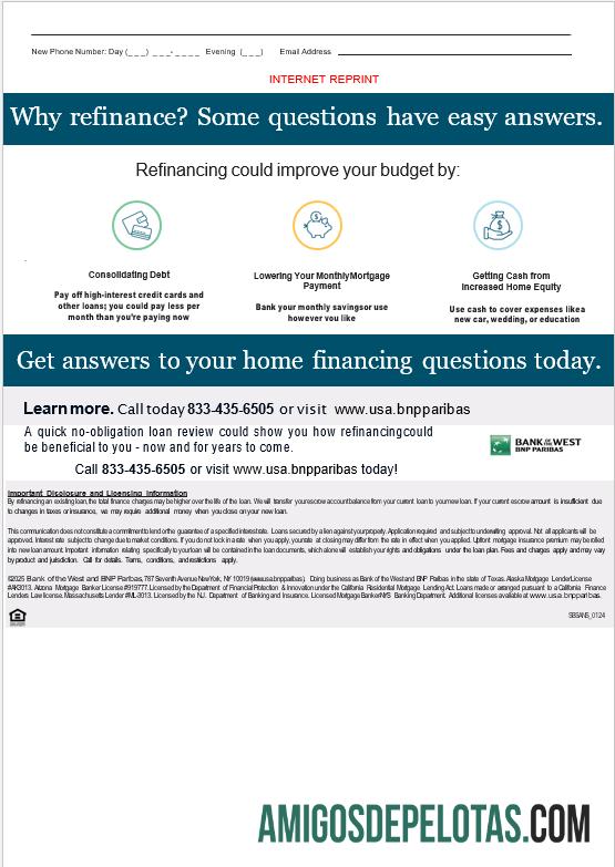 Declaração de hipoteca do Banco do Oeste dos EUA Dakota do Sul do BNP Paribas Bank em formatos Word e PDF, 3 páginas 3 modelo